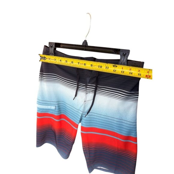 ONeill Hyperfreak Mens Boardshorts Blue Red Striped Size 28 Lightweight Quick-Dr - Picture 4 of 6
